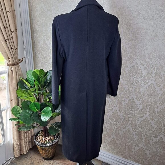 Jason Kole Women's Size 8P Black Long Coat Winter Trench Coat 100% Wool EUC - Picture 8 of 14